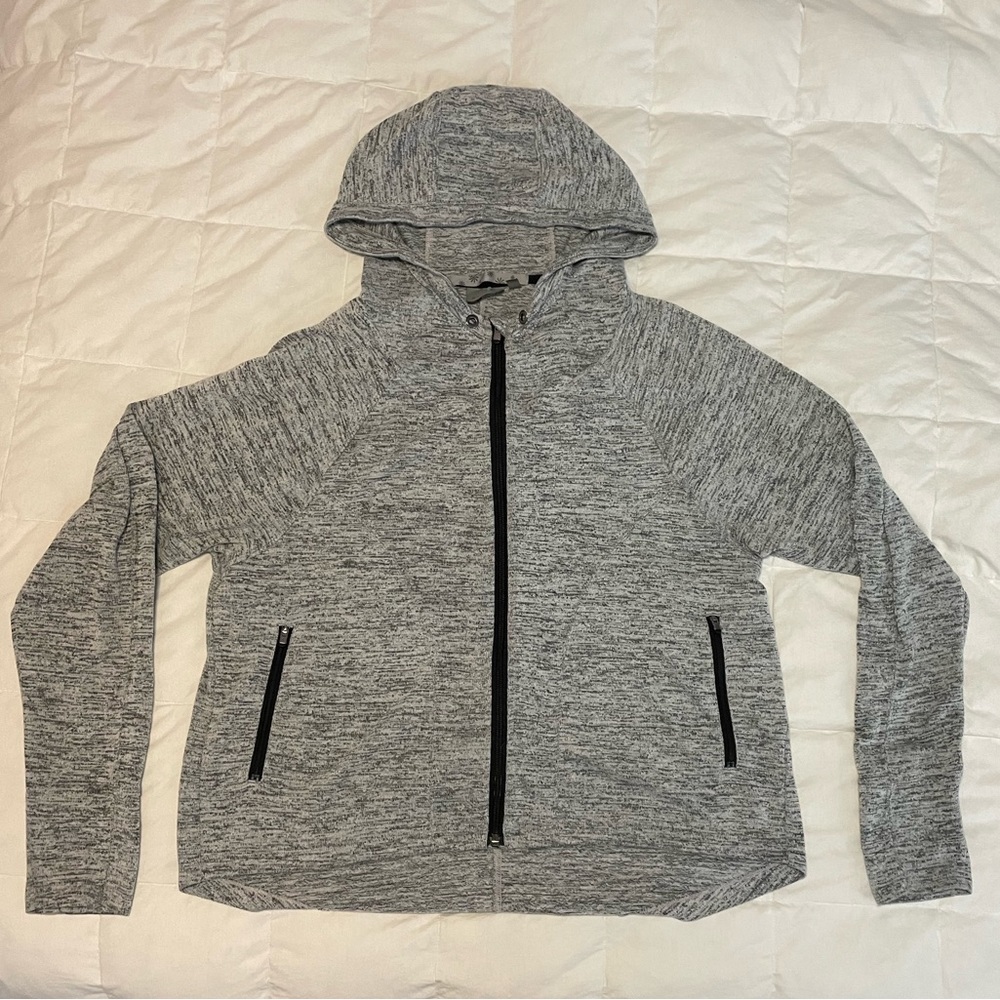 ATHLETA Grey Hoodie Zip Up Jacket. Size L